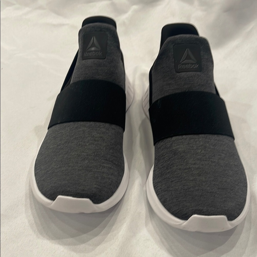 Reebok Charcoal and Black Slip-On Shoes
